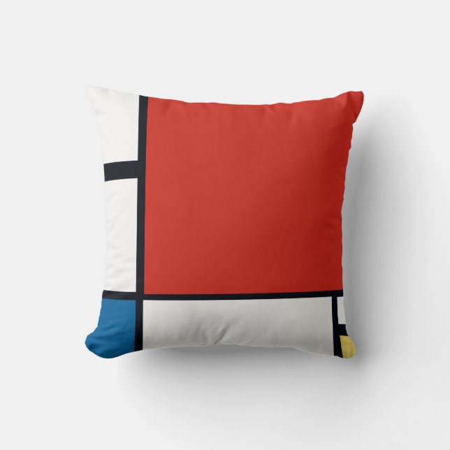 Piet Mondrian - Composition Geometric Abstract Throw Pillow (Front)