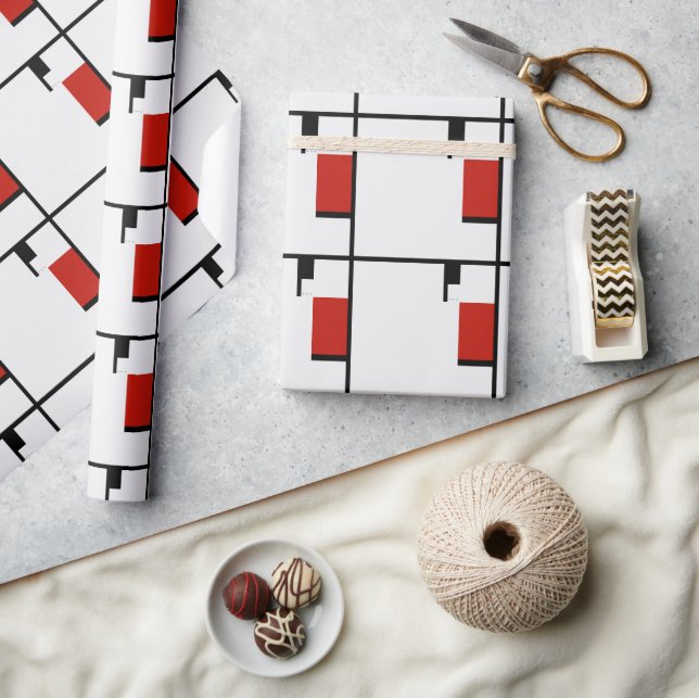 Piet Mondrian - Composition Geometric Abstract  Wrapping Paper (Crafts)