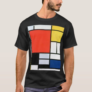 Piet Mondrian Composition Red Yellow Blue Black T-Shirt