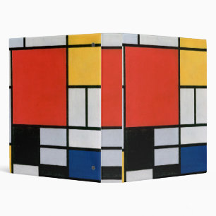 Piet Mondrian Composition Red Yellow Blue Print Binder
