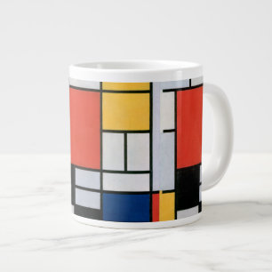 Piet Mondrian Composition Red Yellow Blue Print Large Coffee Mug