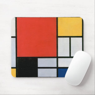 Piet Mondrian Composition Red Yellow Blue Print Mouse Pad