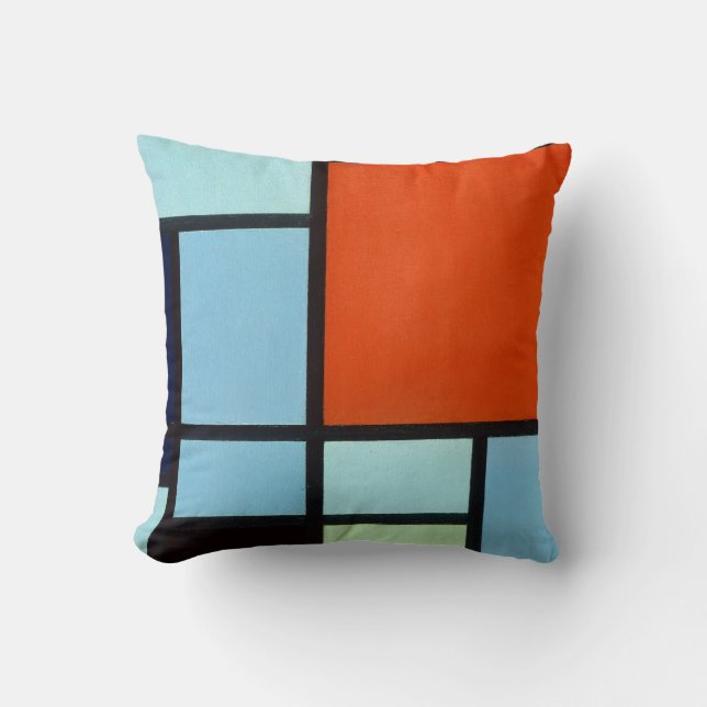Piet Mondrian Composition Throw Pillow (Front)