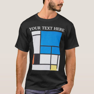 Piet Mondrian Composition with Large Blue Plane T-Shirt