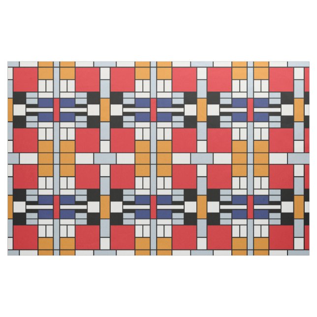 Piet Mondrian - Composition with Large Red Plane Fabric (Fat Quarter)