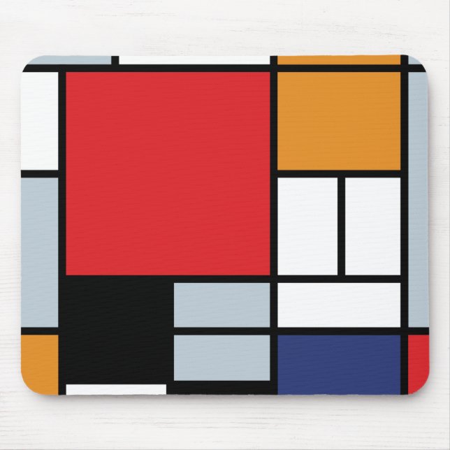 Piet Mondrian - Composition with Large Red Plane Mouse Pad (Front)