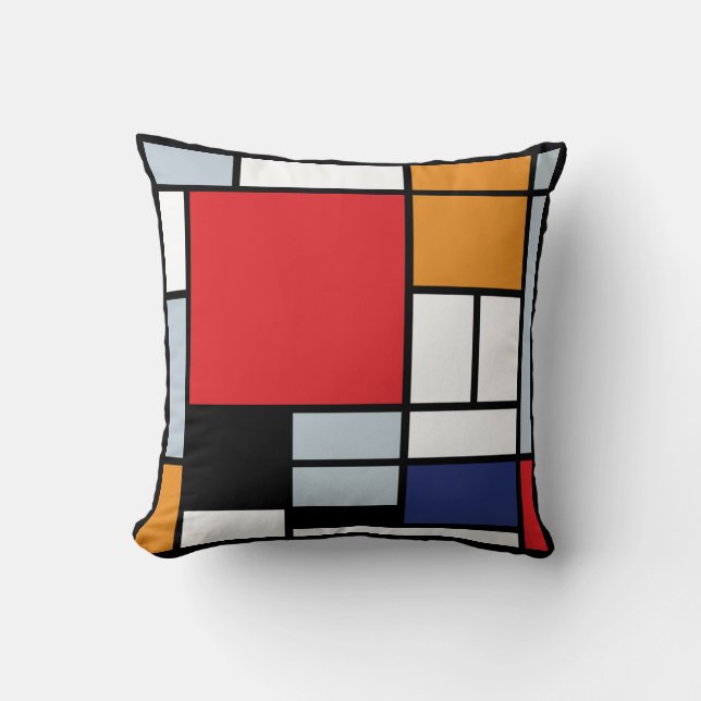 Piet Mondrian - Composition with Large Red Plane Throw Pillow (Front)