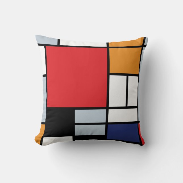 Piet Mondrian - Composition with Large Red Plane Throw Pillow (Front)