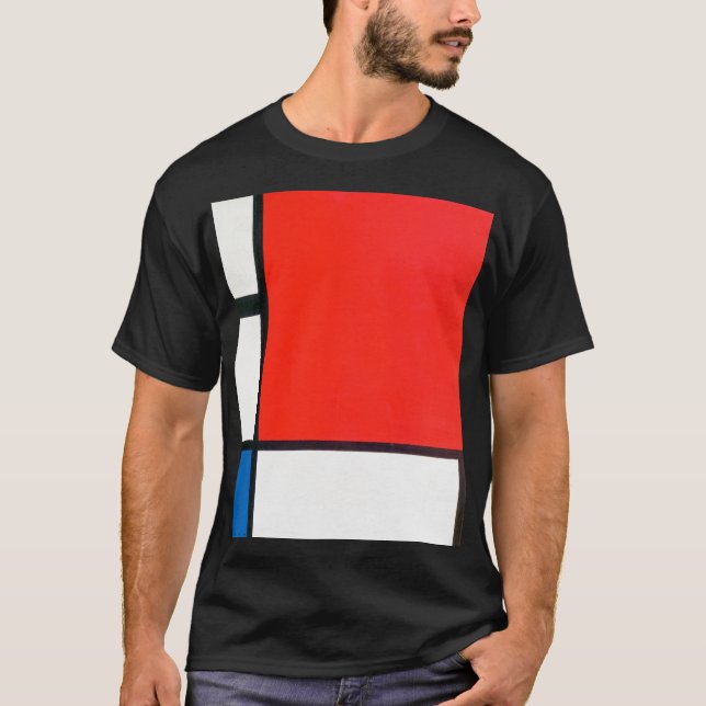 Piet Mondrian Composition With Red T-Shirt (Front)