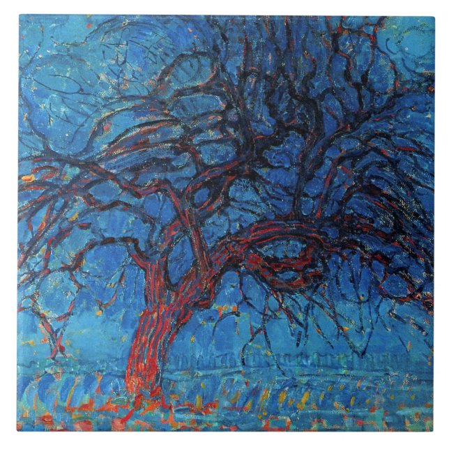 Piet Mondrian, Evening: Red Tree Tile (Front)