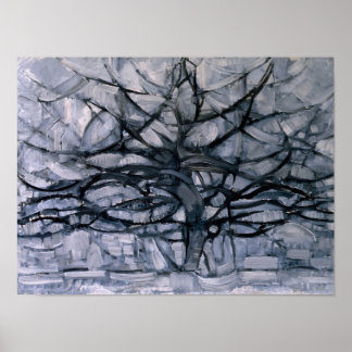Piet Mondrian Famous Painting The Grey Tree Poster