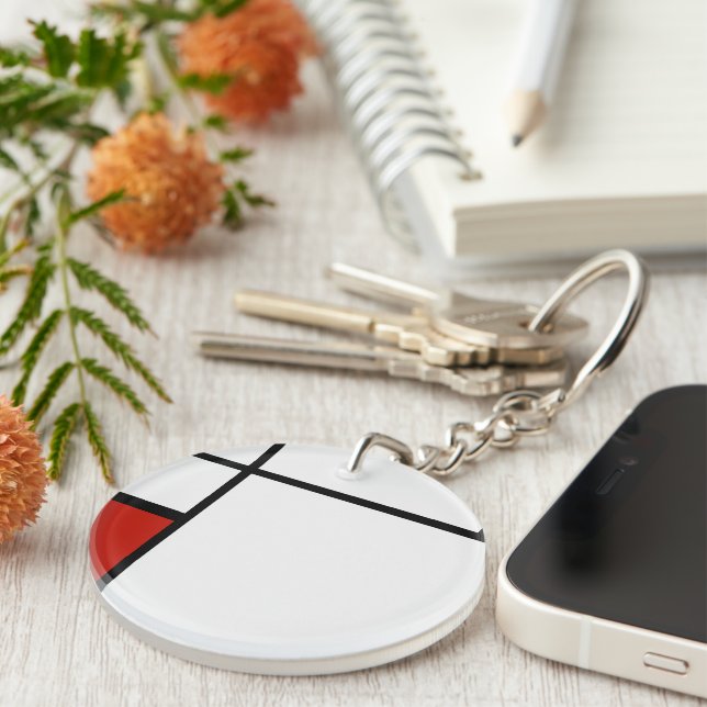 Piet Mondrian - Geometric Abstract Keychain (Front Right)