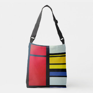 Piet Mondrian Inspired Abstract Cross-Body Tote