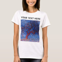 Piet Mondrian L'Arbre Rouge célèbre T-shirt Peintu