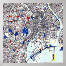 Piet Mondrian map of Tokyo