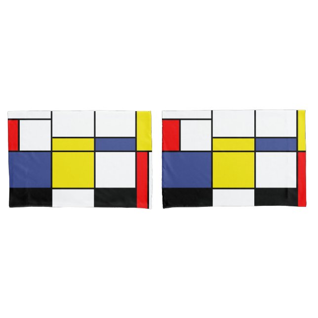 Piet Mondrian Minimalist Pillowcase (Front-Set)