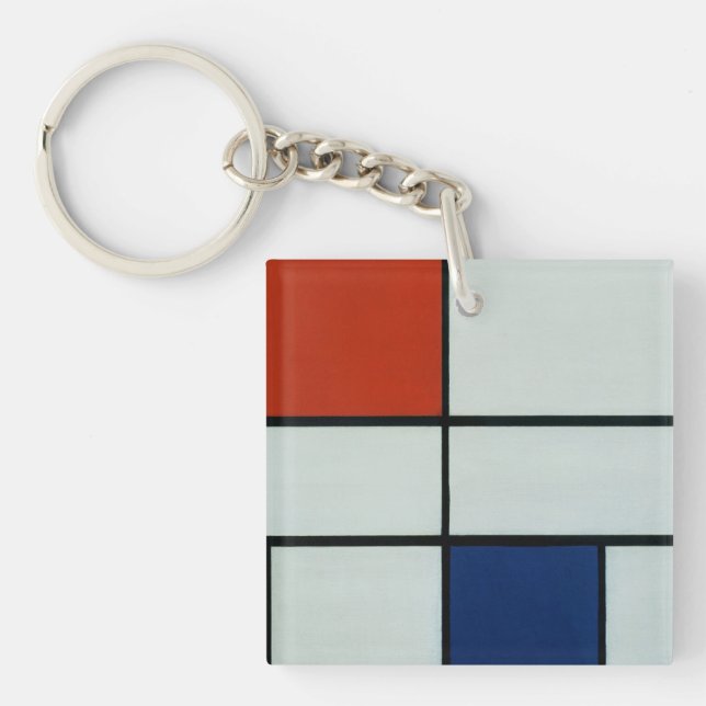 Piet Mondrian Modern Art Keychain (Front)
