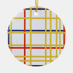 Piet Mondrian New York City I Abstract Art Ceramic Ornament