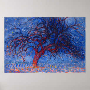 Piet Mondrian Painting the Red Tree Poster