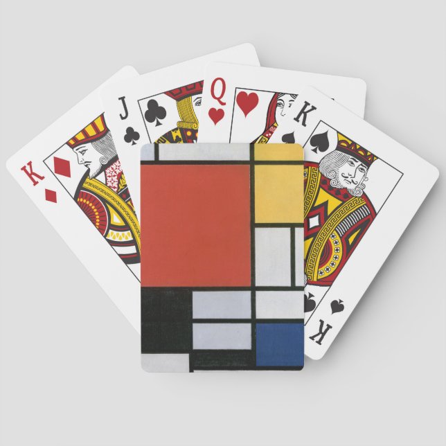 Piet Mondrian Red Blue Yellow Abstract Art Playing Cards (Back)