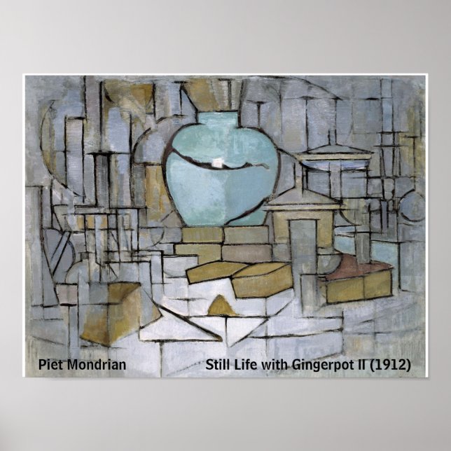 Piet Mondrian Still Life with Gingerpot II Poster (Front)