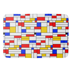Piet Mondrian Style Abstract Art Bath Mat