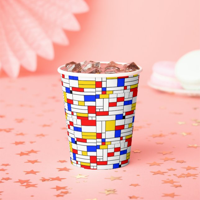 Piet Mondrian Style Abstract Art Coffee Mug Paper  Paper Cups (Insitu)