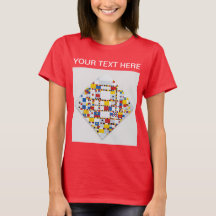 Piet Mondrian Victory Boogie Woogie T-shirt rouge