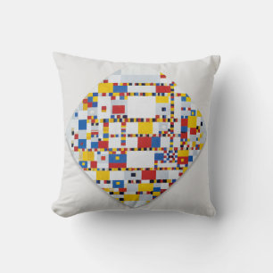 Piet Mondrian Victory Boogie Woogie Throw Pillow