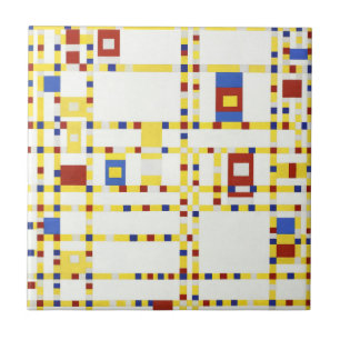 Piet Mondrian's Broadway Boogie Woogie 1942 Tile