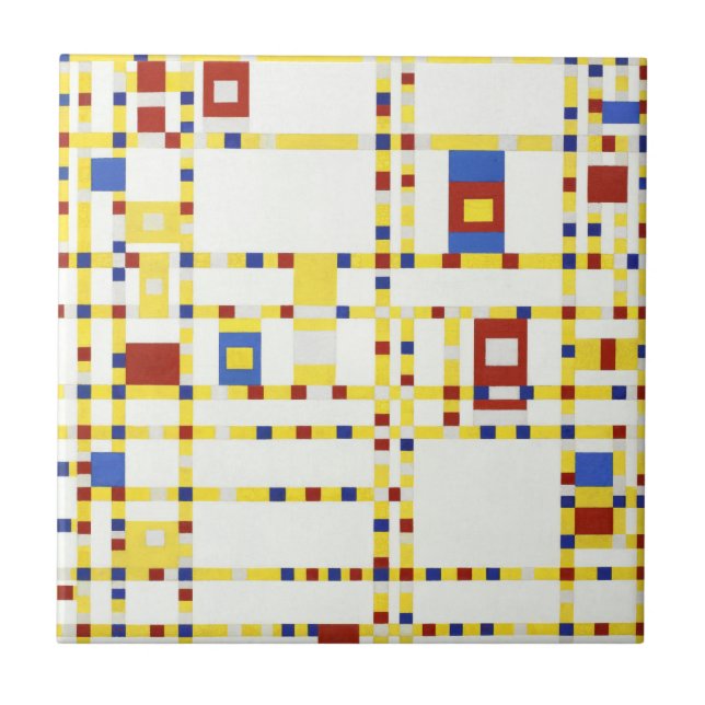 Piet Mondrian's Broadway Boogie Woogie 1942 Tile (Front)