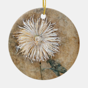 Piet Mondrian's Chrysanthemum - Timeless Elegance Ceramic Ornament