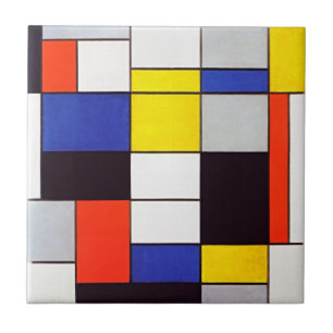 Piet Mondrian's Composition A - Digitally Enhanced Tile