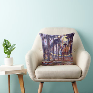 Piet Mondrian's famous painting, Forest Throw Pillow