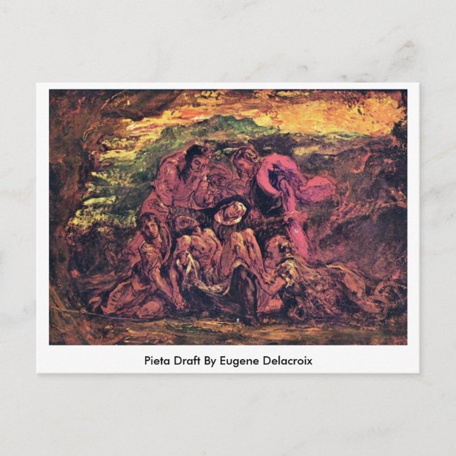 Pieta Draught By Eugene Delacroix Postcard (Front)