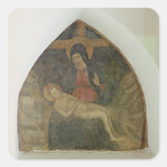Pieta (fresco) square sticker (Front)
