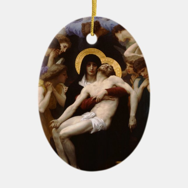 pieta Jesus Christ and Virgin Mary Ceramic Ornament (Front)