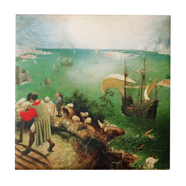 Pieter Bruegel Landscape with the Fall of Icarus Tile (Front)