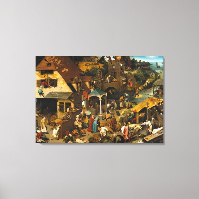 Pieter Bruegel the Elder - Netherlandish Proverbs Canvas Print (Front)