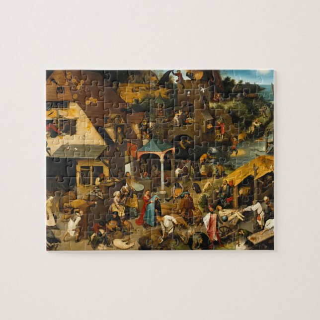 Pieter Bruegel the Elder - Netherlandish Proverbs Jigsaw Puzzle (Horizontal)