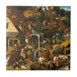 Pieter Bruegel the Elder - The Dutch Proverbs Tile<br><div class="desc">Pieter Bruegel the Elder - The Dutch Proverbs, 1559.</div>