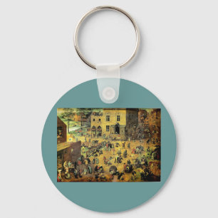 Pieter Bruegel's "Children’s Games" - 1560 Keychain