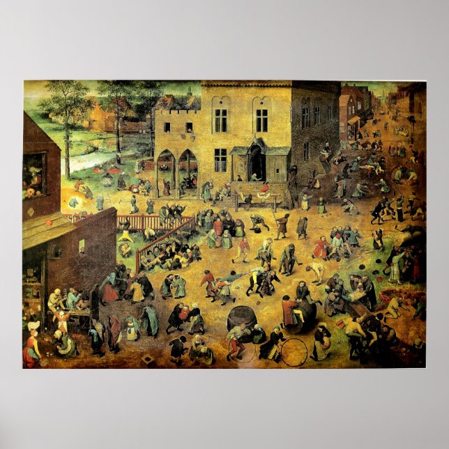 Pieter Bruegel's "Children’s Games" - 1560 Poster (Front)