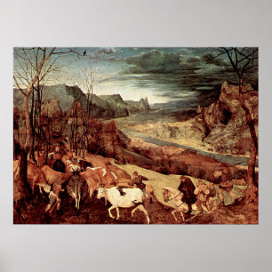 Pieter Bruegel's The Return of the Herd - 1565 Poster