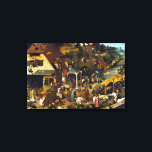 Pieter Brueghel Netherlandish Proverbs Canvas Print<br><div class="desc">A scene in which people and animals illustrate a number of Flemish proverbs and idioms as painted by Pieter Brueghel.</div>