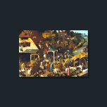 Pieter Brueghel Netherlandish Proverbs Canvas Print<br><div class="desc">A scene in which people and animals illustrate a number of Flemish proverbs and idioms as painted by Pieter Brueghel.</div>