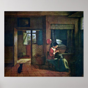 Pieter de Hooch - A mothers duty Poster