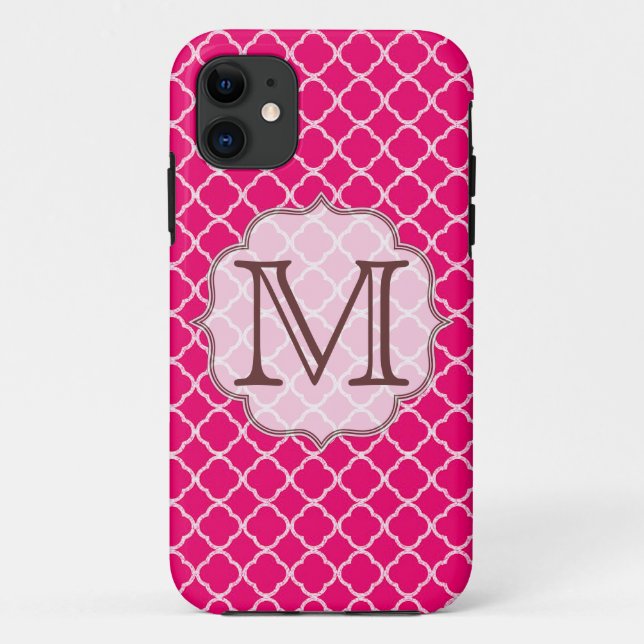 Piéton rose chaud Latti Monogramme IPHONE 5 Coque (Dos)
