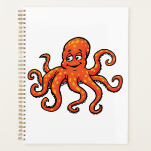 Pieuvre orange dessin animé océan créature marine