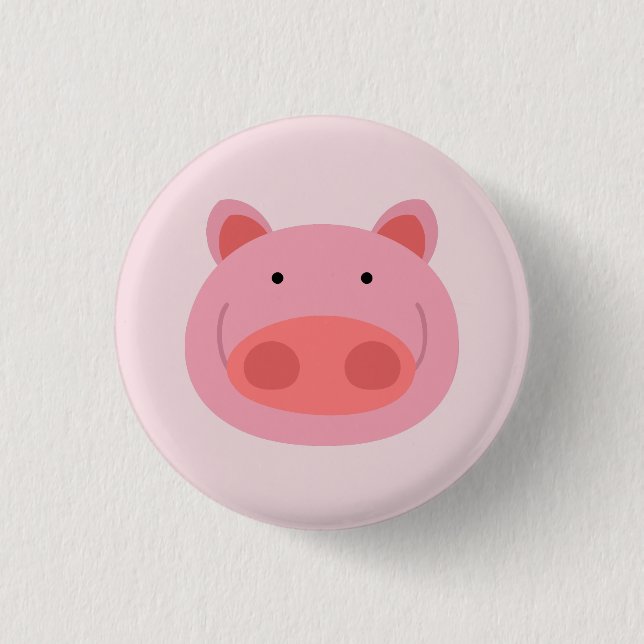 Pig 1 Inch Round Button (Front)